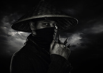 Shinobi with shurikens