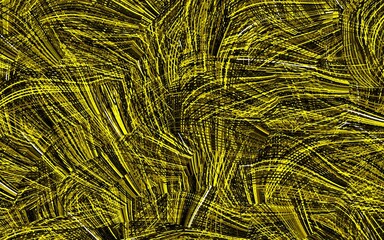 Dark Green, Yellow vector texture with curved lines.