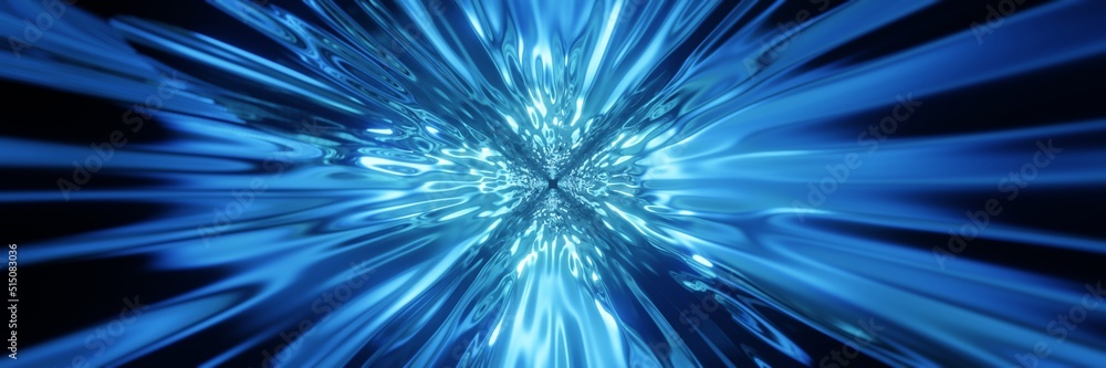 Poster futuristic wormhole high speed tunnel panorama background 3d rendering