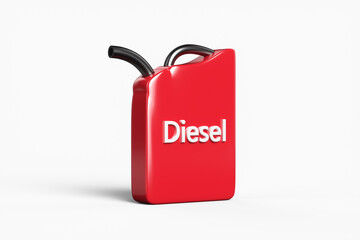 Diesel fuel canister on a white background. 3d rendering illustration