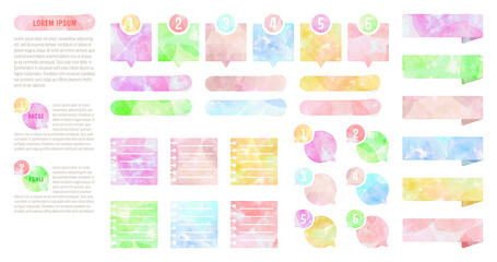 Watercolor small frames and balloons