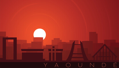 Fototapeta premium Yaounde Low Sun Skyline Scene