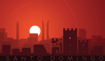 Fototapeta premium Santo Domingo Low Sun Skyline Scene