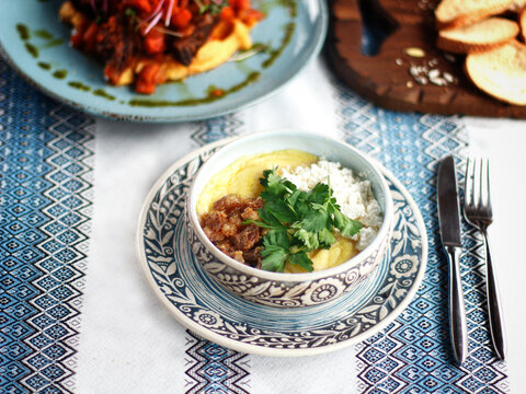 Traditional Ukrainian corn dish - banosh