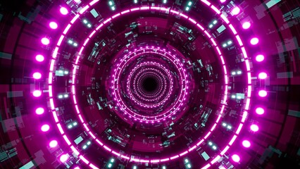 purple lights in the cyber tunnel