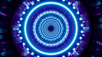 blue light cyber tunnel background