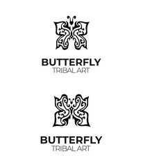 Butterfly logo, tribal logo, butterfly tribal ornament, ornament 