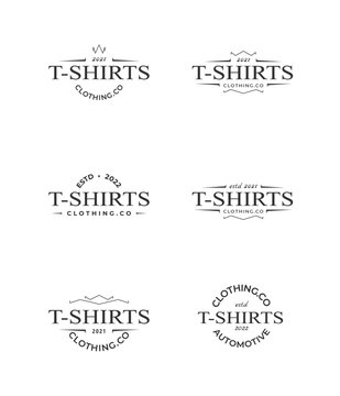 Set logo for clothing, logo for clothing, apparel logo design, vintage, retro, old
