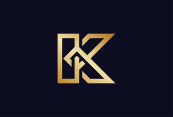 letter K logo, letter K with knot nordic style logo design, usable for brand and company logos, vector illustration - obrazy, fototapety, plakaty