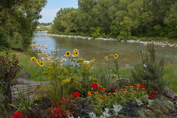 Bow River in Calgary,Alberta Province,Canada,North Americ
