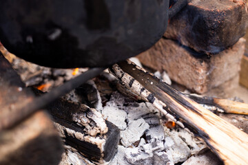 Cocina a leña, tradicional en peru. Concepto de tradiciones.