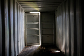 Abstract empty in side container shipping