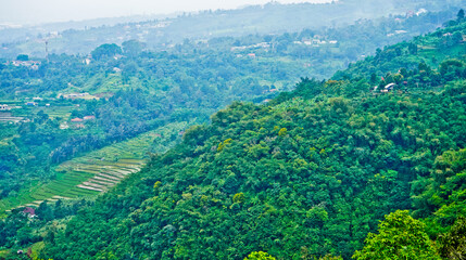 Beautiful view of Alesano hills. From this hill the city of Bogor can be seen clearly. Bogor, West Java, Indonesia