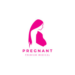 pregnant logo  mother  nine months  baby  vector icon illustration design