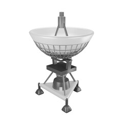 3D illustration big parabolic satellite dish