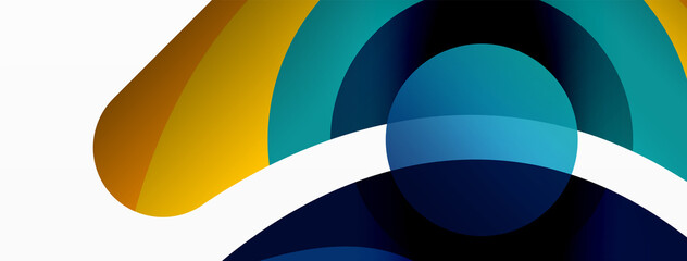 Fototapeta premium Creative geometric wallpaper. Minimal abstract background. Circle wave and round shapes composition vector illustration for wallpaper banner background or landing page