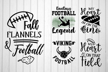 Fantasy Football Legend. Viking Football. My Heart In On The Line. My Heart Is On The Field. Fall Flannels & Football Football SVG Design © T-shirt Pond