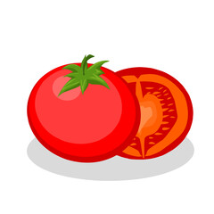 Illustration of a tomato fruit.Tomato fruit icon.Fruits