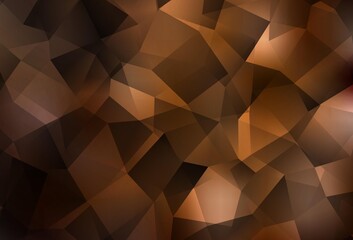 Dark Brown vector low poly texture. - obrazy, fototapety, plakaty
