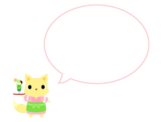 和カフェのキツネ　吹き出し付