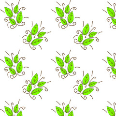 leaf vector seamless illustration on a white background seamless pattern white background clothing design wrapping paper