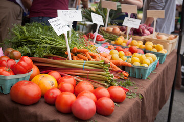 Fresh Farm Produce Stand at a Farmer's Market