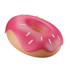 3D illustration doughnut or donut