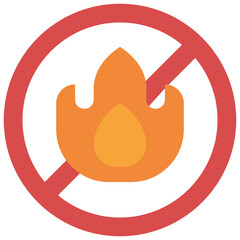 no fire flat icon