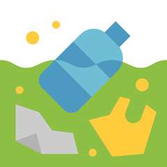 water pollution flat icon