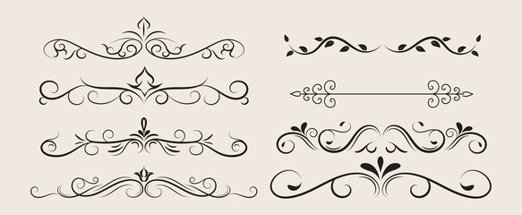 Obraz premium Floral Ornamental dividers hand drawn illustration