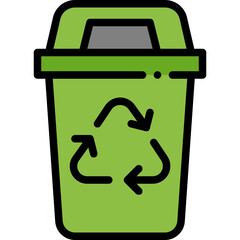 recycle bin filled outline icon