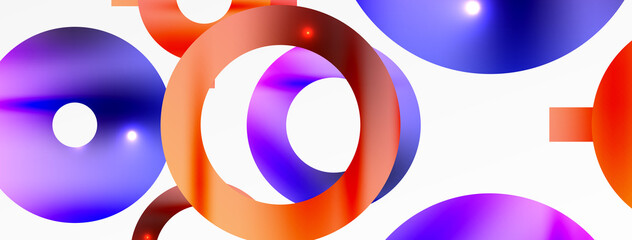 Minimal geometric abstract background. Circle, line and round shapes design. Trendy techno business template for wallpaper, banner, background or landing