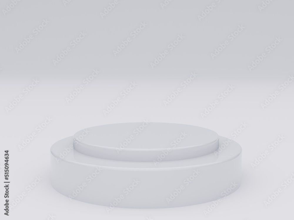 Poster 3d image white translucent button stand background for product or text for designers.