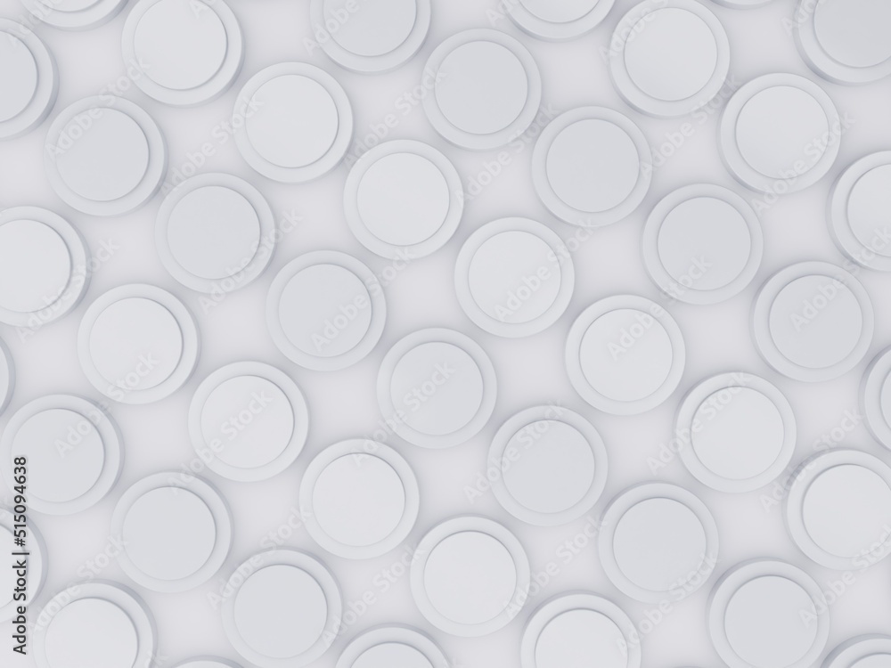 Poster 3d top view background white round columns for products add