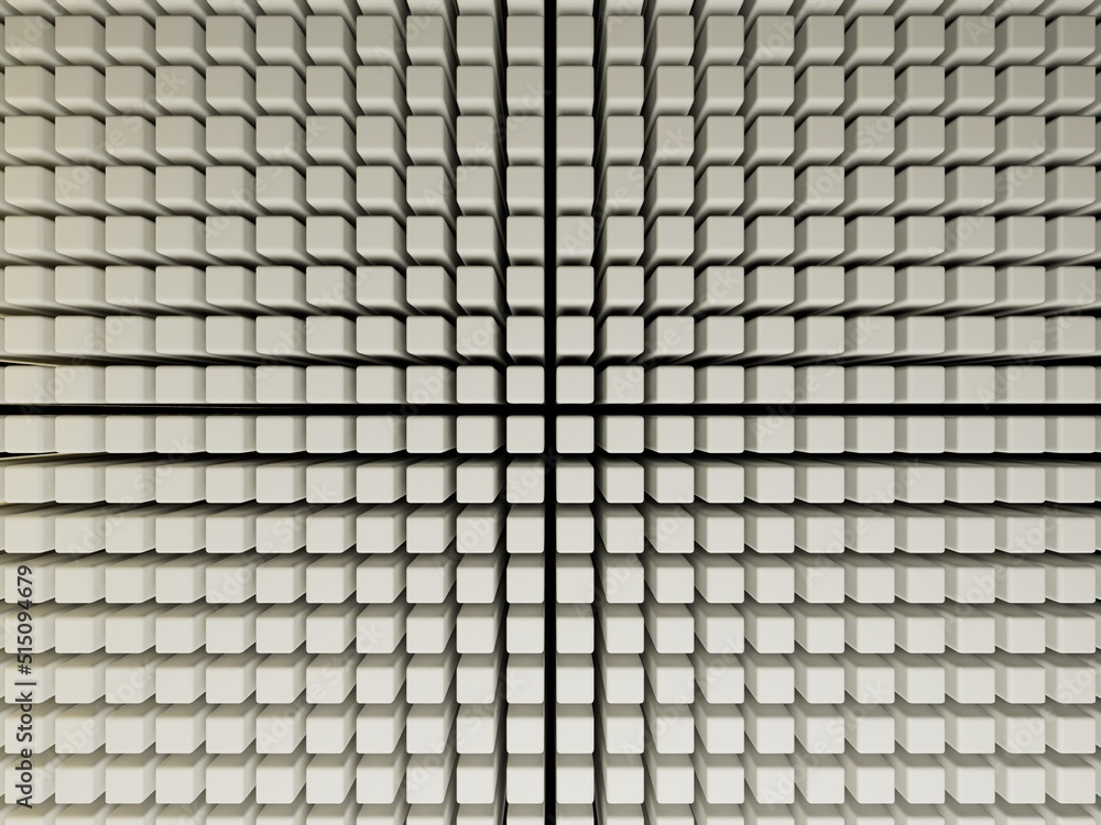 Aufkleber 3d render of white cubes background top view. background for design.
