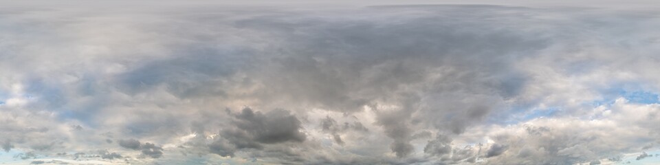 Sky panorama before rain with heavy Cumulonimbus clouds. Hdr seamless spherical equirectangular 360...