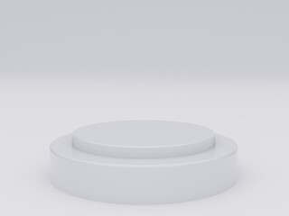 3d image white translucent button stand background for product or text for designers.