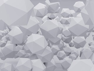 3D geometric objects of Platoniс randomly fly in the air. Background