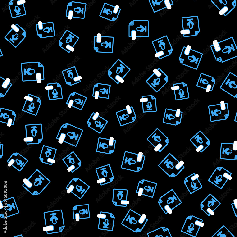Poster line ogg file document. download ogg button icon isolated seamless pattern on black background. ogg 