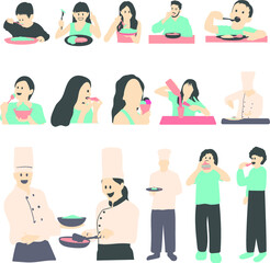 Restaurant People Illustration set