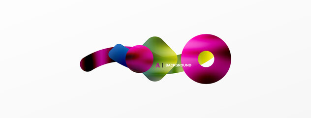 Metallic shiny geometric surfaces, round shapes and circles. Digital web futuristic template for wallpaper, banner, background, card, book Illustration, landing page