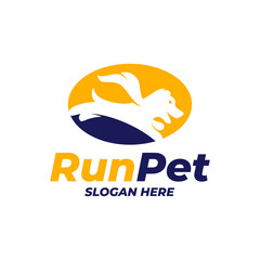 Dog Run Logo Design Template. Dog logo concept vector. Creative Icon Symbol