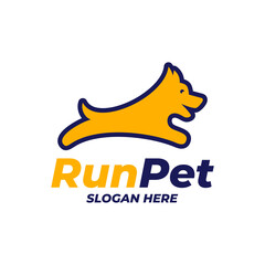 Dog Run Logo Design Template. Dog logo concept vector. Creative Icon Symbol