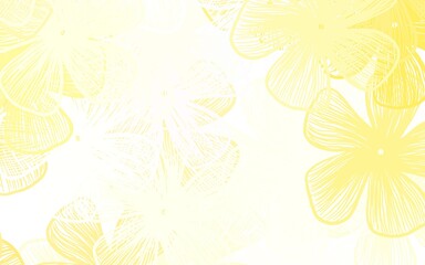 Light Yellow vector doodle texture with flowers