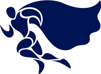 Athlete Running Fast with the Cape Abstract Design