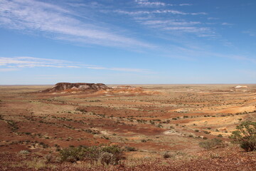 The Breakaways in the Kanku-Breakaways Conservation Park near Coober Pedy, South Australia.