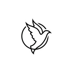 dove in circle design logo