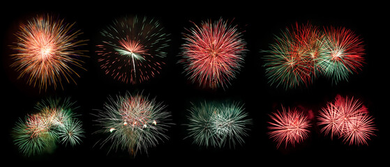 isolate colorful firework in black background.