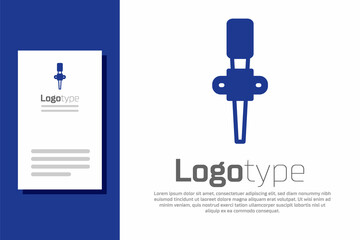 Blue Torch flame icon isolated on white background. Symbol fire hot, flame power, flaming and heat. Logo design template element. Vector