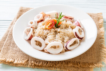 squids or octopus risotto